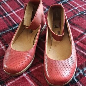 Clarks Coral Perforated Ballet Flats